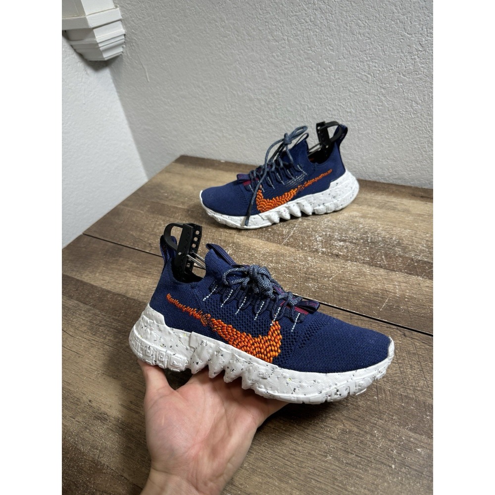 Nike Space Hippie 01 Midnight Navy Magma Orange Size 6M 7.5W Shoes‎ Sneakers